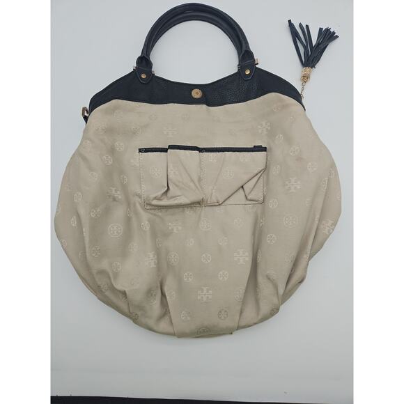 TORY BURCH Dakota Shoulder Bag Hobo Satchel Magnetic Fringe 22 x 17 - Picture 10 of 16